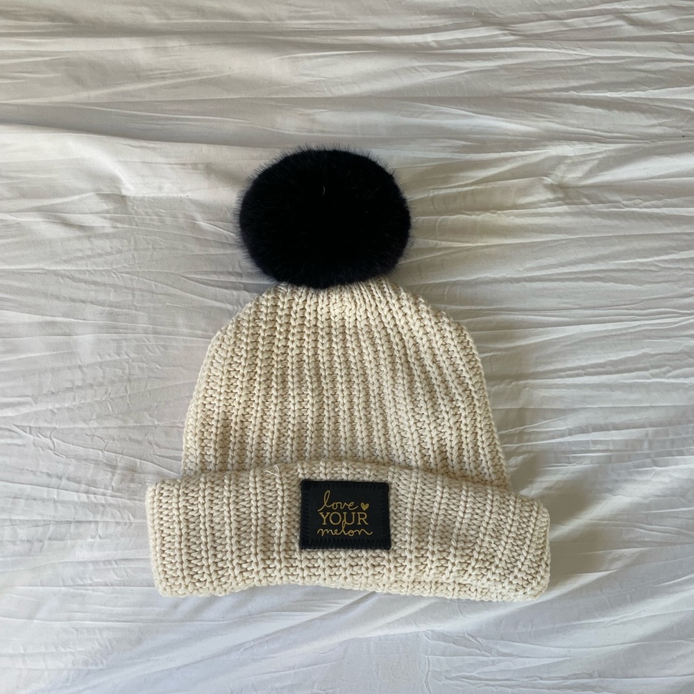 Love your melon puff ball beanie